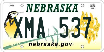 NE license plate XMA537