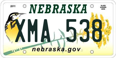 NE license plate XMA538