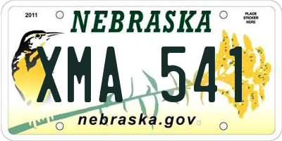 NE license plate XMA541