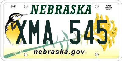 NE license plate XMA545