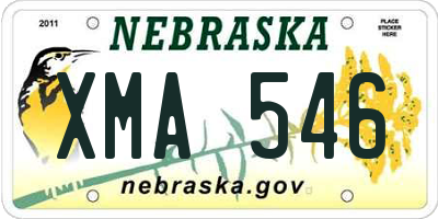 NE license plate XMA546