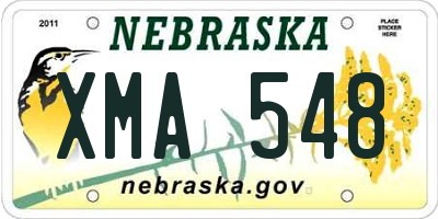 NE license plate XMA548