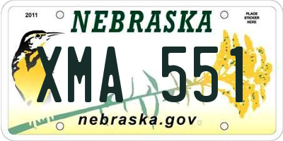 NE license plate XMA551