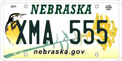 NE license plate XMA555