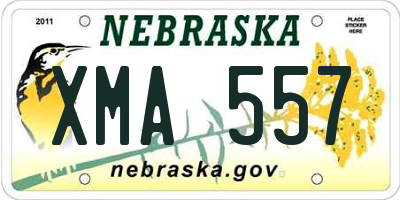 NE license plate XMA557