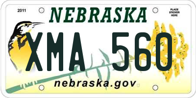 NE license plate XMA560
