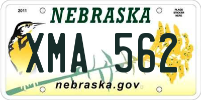 NE license plate XMA562