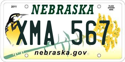 NE license plate XMA567