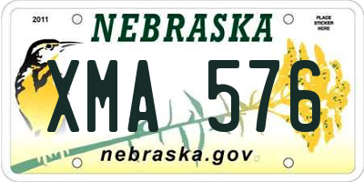 NE license plate XMA576