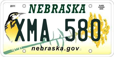 NE license plate XMA580
