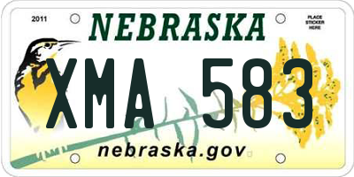 NE license plate XMA583
