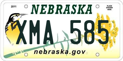 NE license plate XMA585