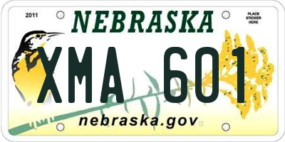 NE license plate XMA601