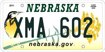 NE license plate XMA602
