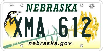 NE license plate XMA612