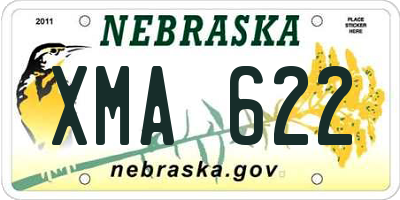 NE license plate XMA622