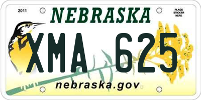 NE license plate XMA625