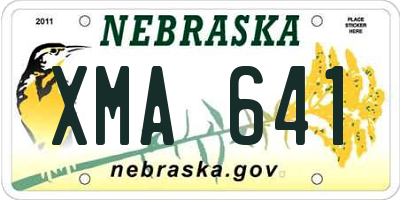 NE license plate XMA641