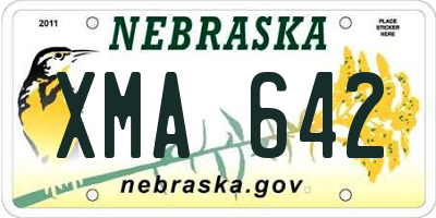 NE license plate XMA642