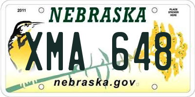 NE license plate XMA648