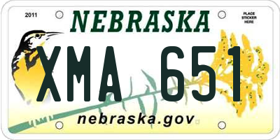NE license plate XMA651