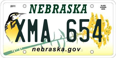 NE license plate XMA654