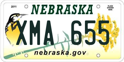 NE license plate XMA655