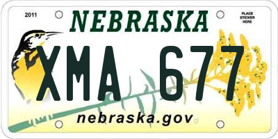 NE license plate XMA677