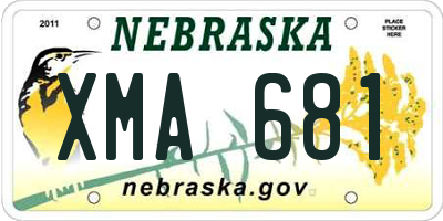 NE license plate XMA681