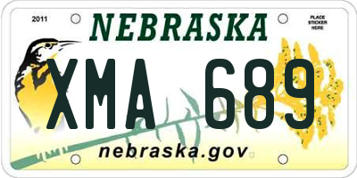 NE license plate XMA689