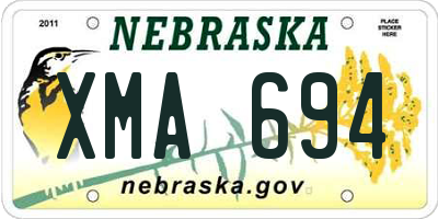 NE license plate XMA694