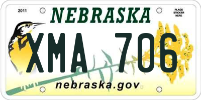 NE license plate XMA706