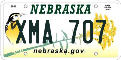 NE license plate XMA707