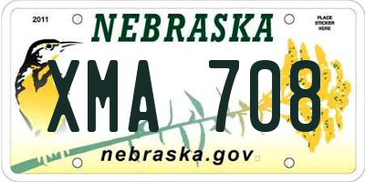 NE license plate XMA708