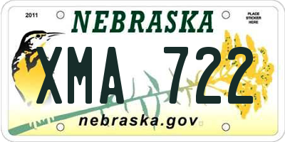 NE license plate XMA722