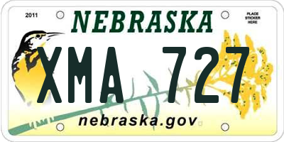 NE license plate XMA727