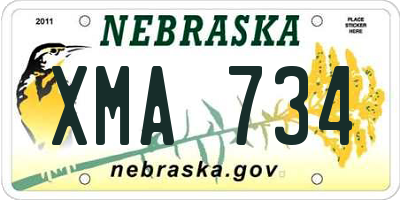 NE license plate XMA734