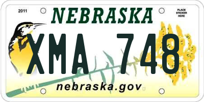 NE license plate XMA748