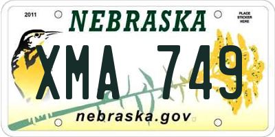 NE license plate XMA749