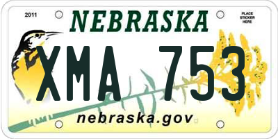 NE license plate XMA753