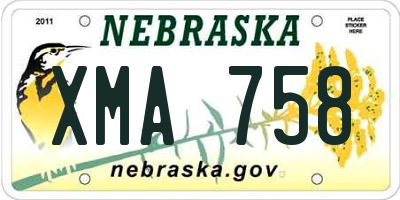 NE license plate XMA758