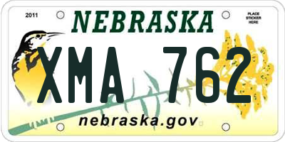 NE license plate XMA762