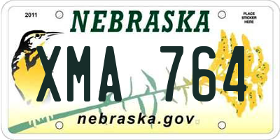 NE license plate XMA764
