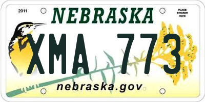 NE license plate XMA773