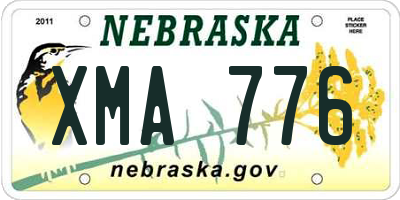 NE license plate XMA776