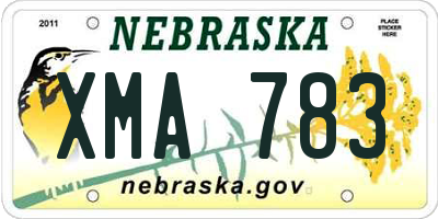NE license plate XMA783