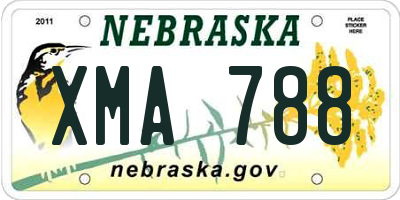 NE license plate XMA788