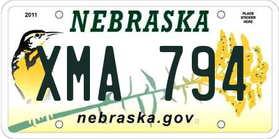 NE license plate XMA794