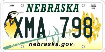 NE license plate XMA798