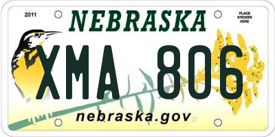 NE license plate XMA806